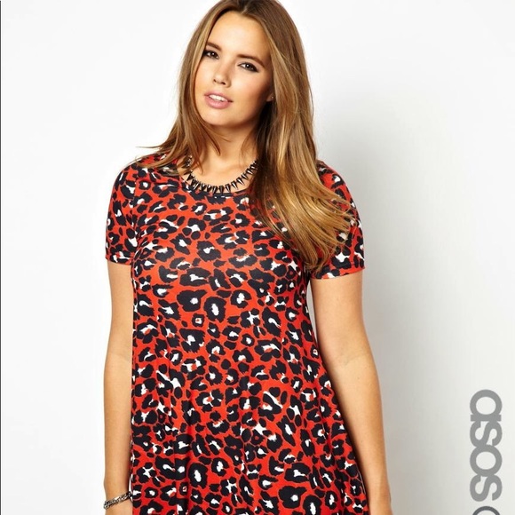 red leopard print swing dress